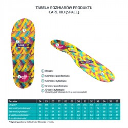 Mazbit iORTO CARE KID (SPACE)- wkładki dla dzieci na płaskostopie podłużne