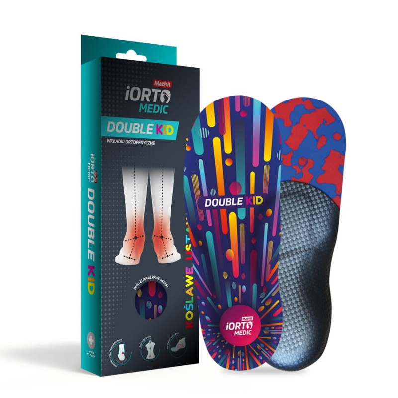 Mazbit iORTO DOUBLE KID-  wkładki ortopedyczne dla dzieci na koślawe ustawienie pięty
